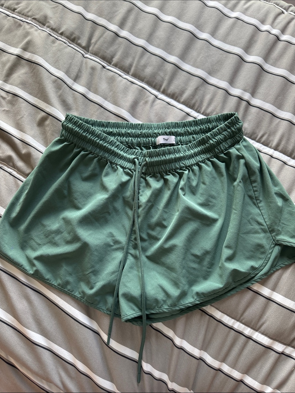 TNA Sage Green Athletic Drawstring Shorts